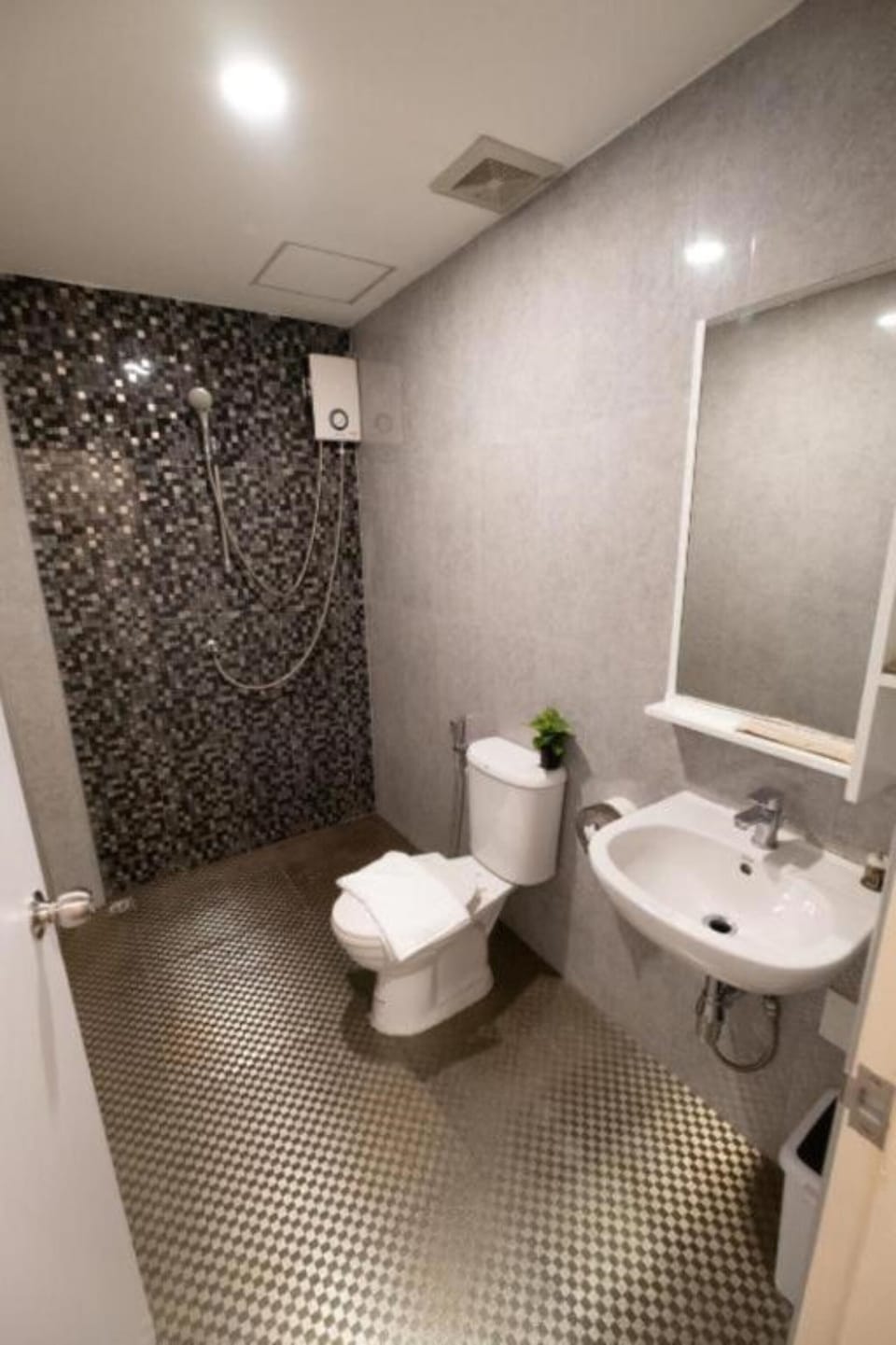 Shower, hydromassage showerhead, hair dryer