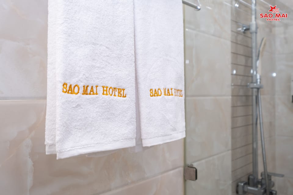 Hair dryer, slippers, towels, soap
