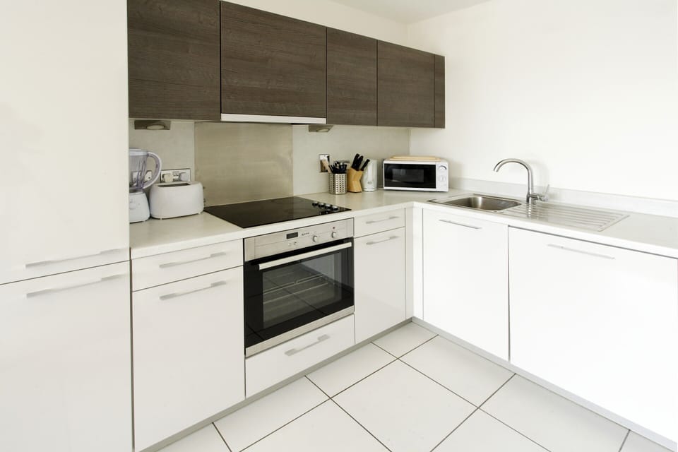 Classic Apartment | Private kitchen | Full-size fridge, microwave, oven, stovetop
