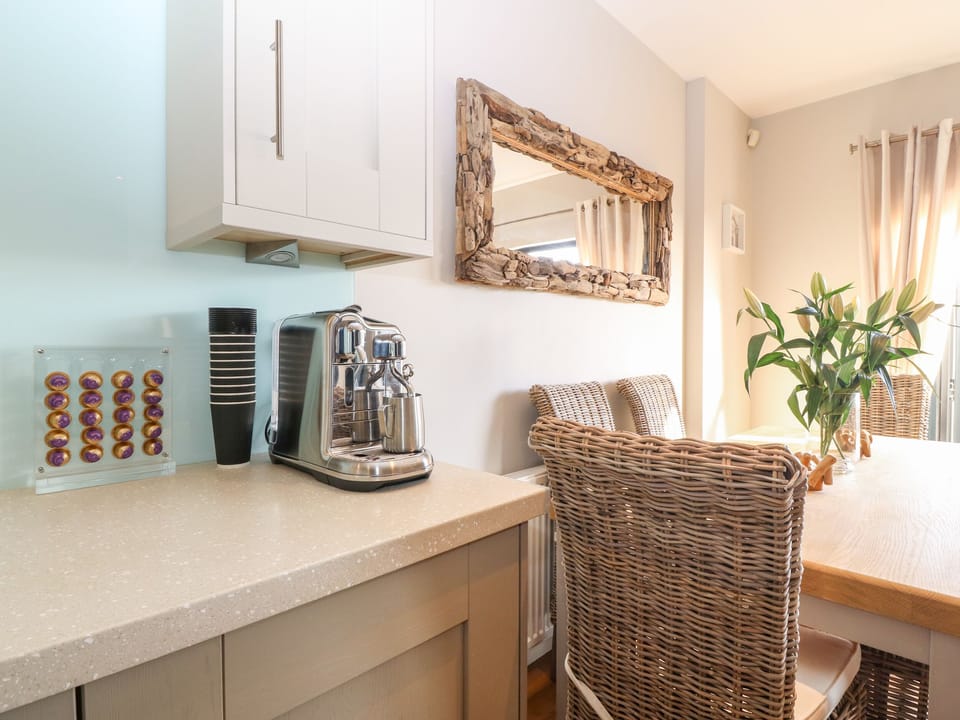 Fridge, dishwasher, electric kettle, toaster