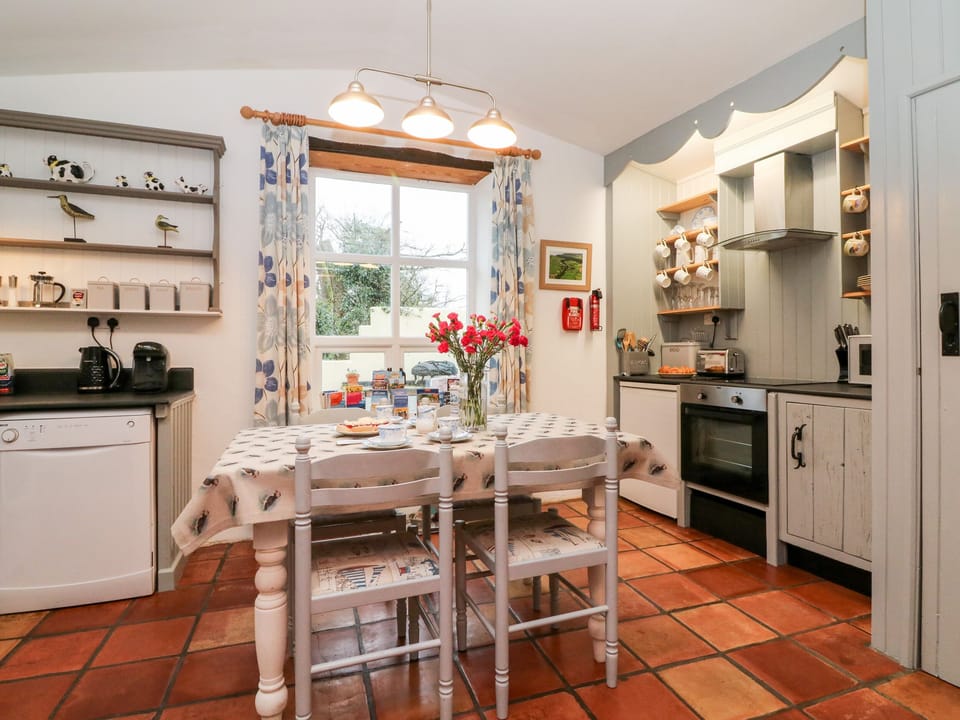 Fridge, dishwasher, electric kettle, toaster