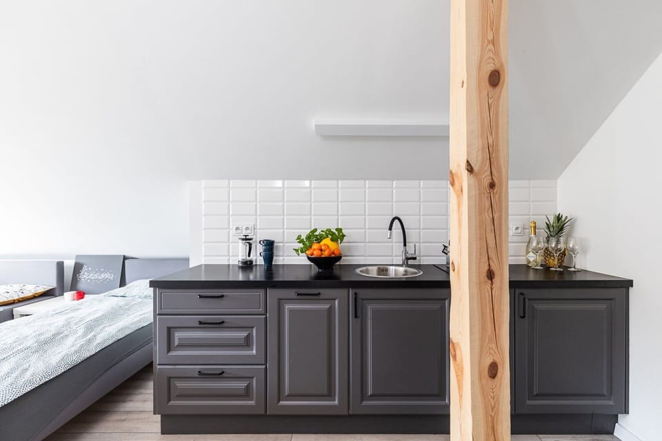 Standard Studio | Bathroom | Shower, rainfall showerhead, hair dryer, towels