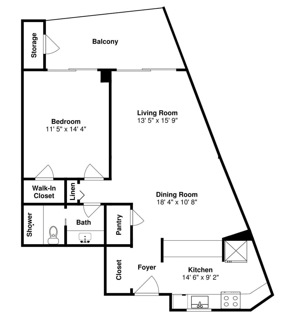 Condo, 1 Bedroom | Floor plan