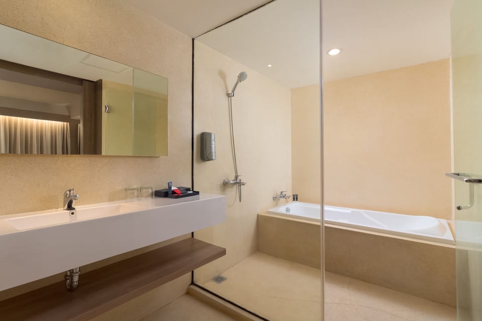 Free toiletries, slippers, bidet, towels