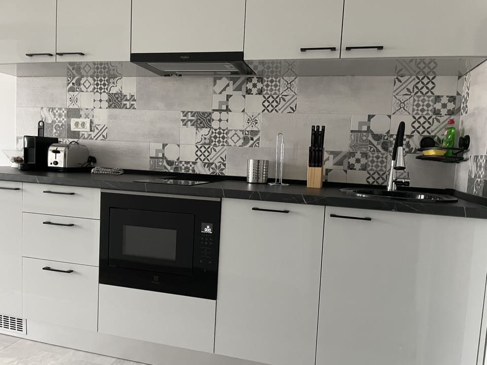 Exclusive Apartment | Private kitchen | Fridge, microwave, oven, stovetop