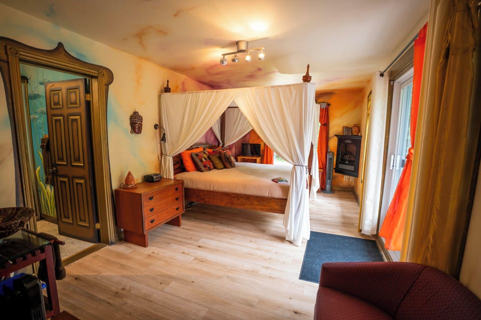 Romantic Double Room | Premium bedding, memory foam beds, iron/ironing board, free WiFi