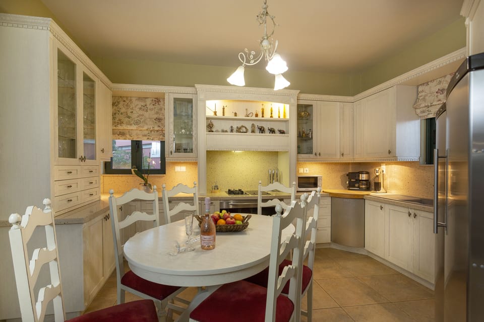 Luxury Villa, 3 Bedrooms, Sea View, Garden Area | Private kitchen | Full-size fridge, microwave, oven, stovetop
