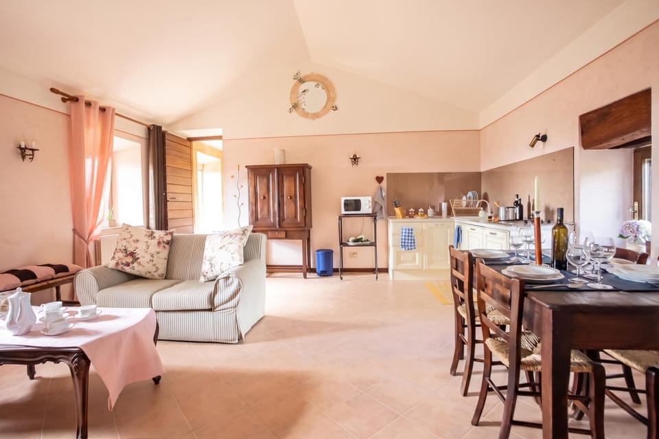 Family House, 5 Bedrooms, Balcony (Casale Montemoro – Private Pool &) | Living area | Flat-screen TV