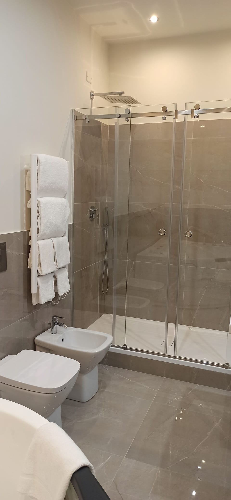 Deluxe Room | Bathroom | Shower, rainfall showerhead, hair dryer, bathrobes