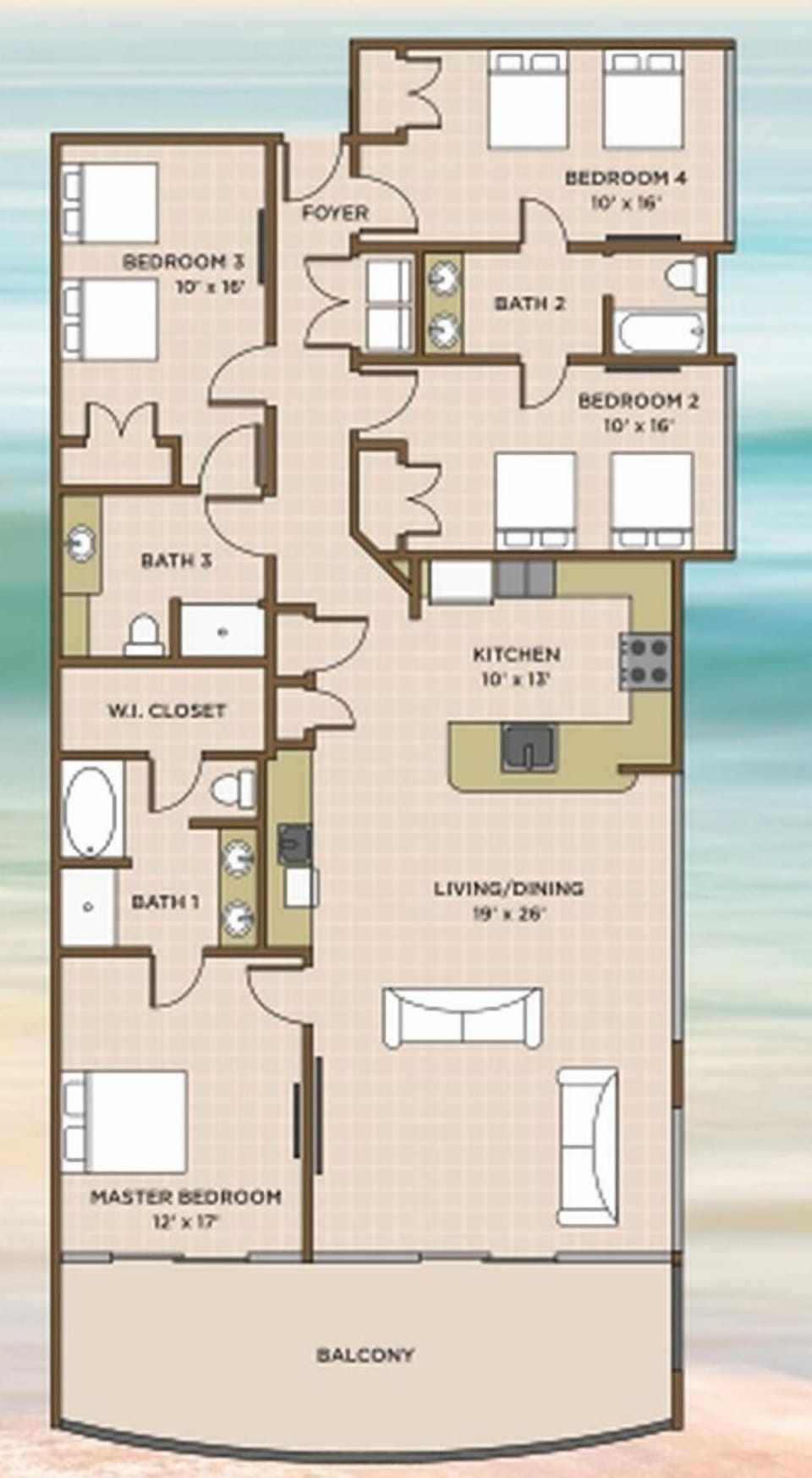 Condo, 4 Bedrooms | Property map