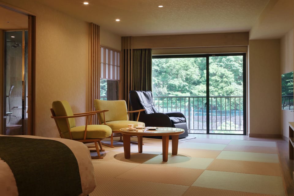 Japanese Western Room with Private Hot Spring Bath, Non Smoking (Shuhokan)  | In-room safe, iron/ironing board (on request), WiFi (free)