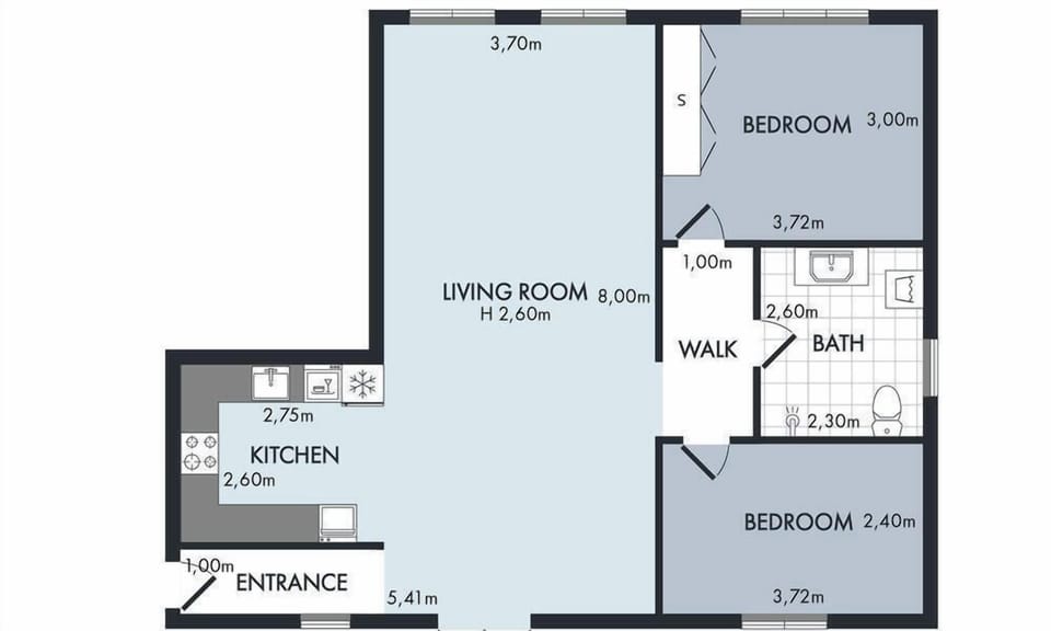 Apartment, 2 Bedrooms, Balcony | Floor plan