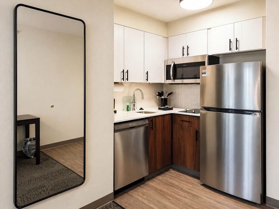 Fridge, microwave, stovetop, dishwasher