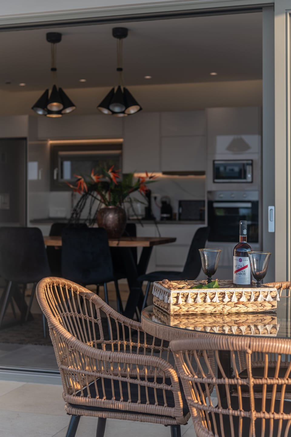 Panoramic Villa, 2 Bedrooms, Private Pool, Ground Floor | Private kitchen | Full-size fridge, microwave, oven, stovetop