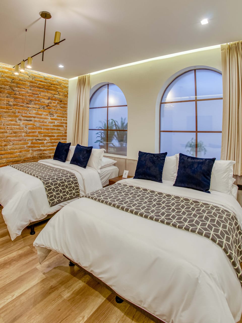 Family Double Room, 2 Double Beds | Premium bedding, down comforters, pillowtop beds, blackout drapes