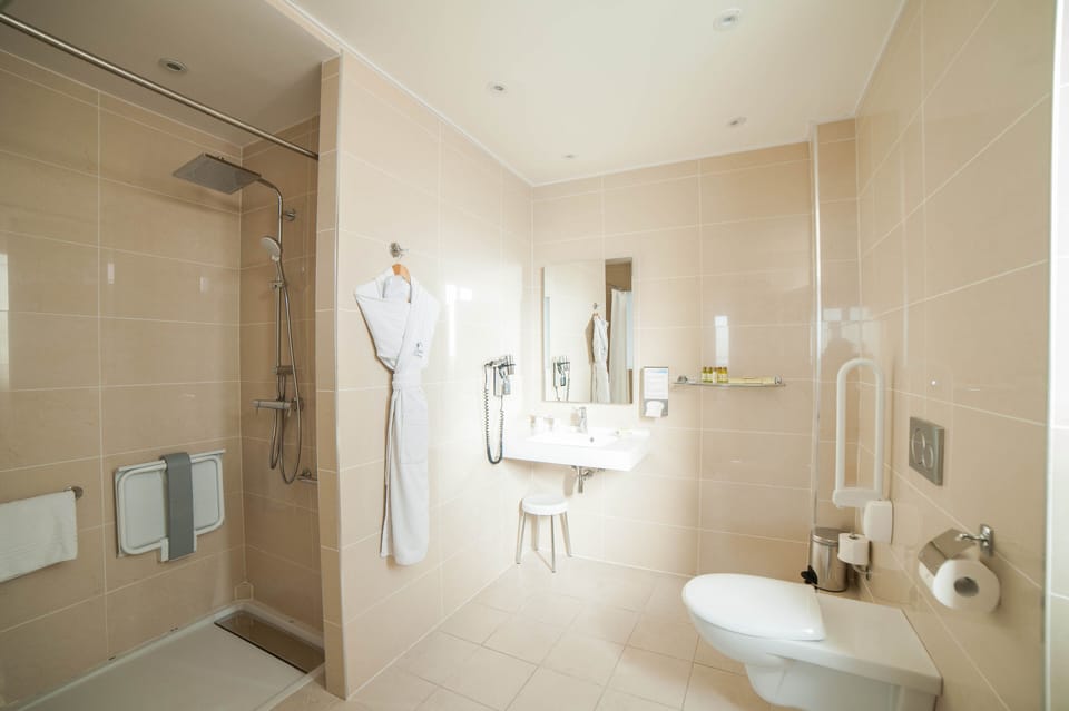 Standard Double Room, City View | Bathroom | Combined shower/tub, free toiletries, hair dryer, bathrobes