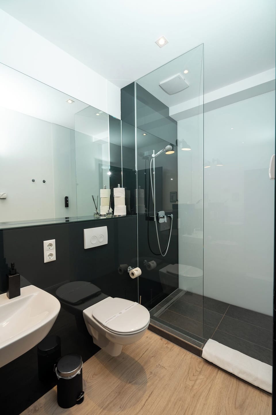 Deluxe Studio | Bathroom | Shower, hair dryer, towels