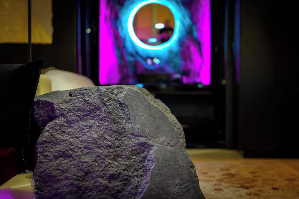 43-inch flat-screen TV with cable channels, printers