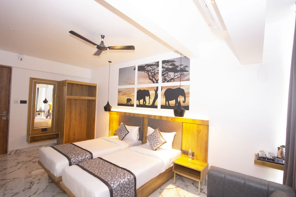 In-room safe, desk, laptop workspace, iron/ironing board