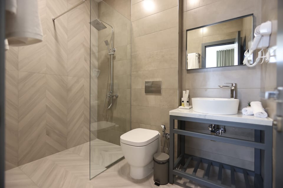 Comfort Double or Twin Room | Bathroom | Shower, free toiletries, hair dryer, slippers
