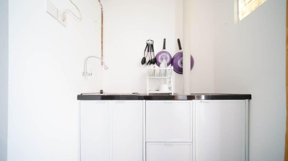 Deluxe Apartment | Private kitchen | Full-size fridge, stovetop
