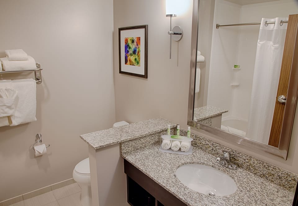 Free toiletries, hair dryer, towels
