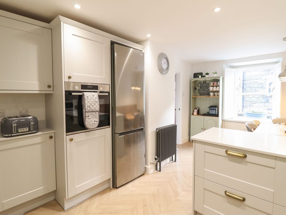 Fridge, dishwasher, electric kettle, toaster