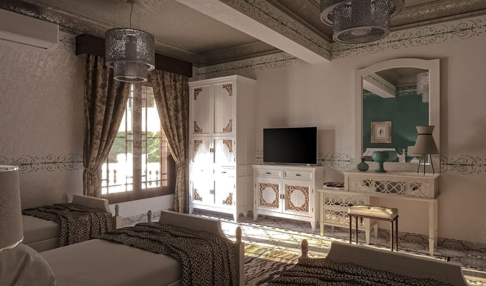 Family Room | Pillowtop beds, minibar, in-room safe, blackout drapes