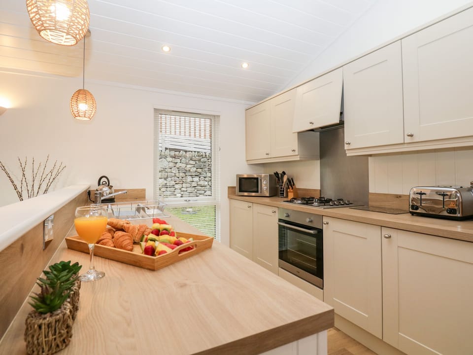 Fridge, dishwasher, cookware/dishes/utensils