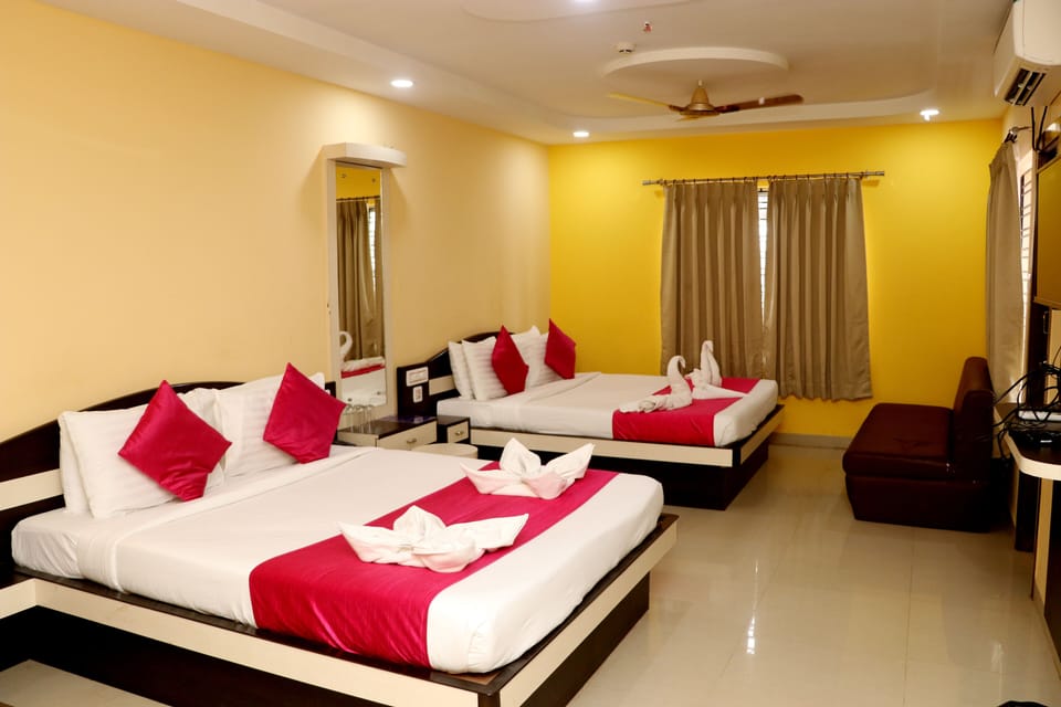 Family Quadruple Room | Blackout drapes, iron/ironing board, free WiFi, bed sheets