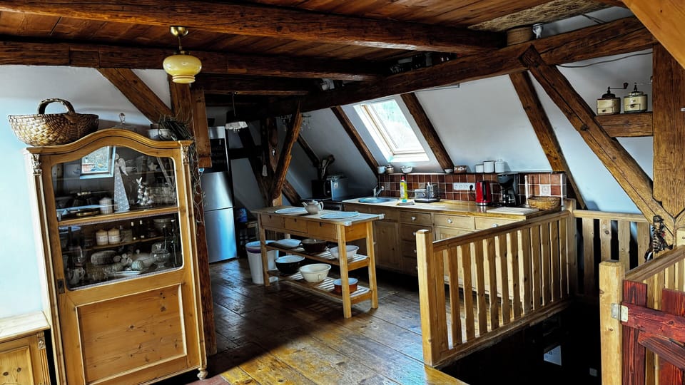 Family Duplex | Private kitchen | Shared fridge, microwave, coffee/tea maker, electric kettle