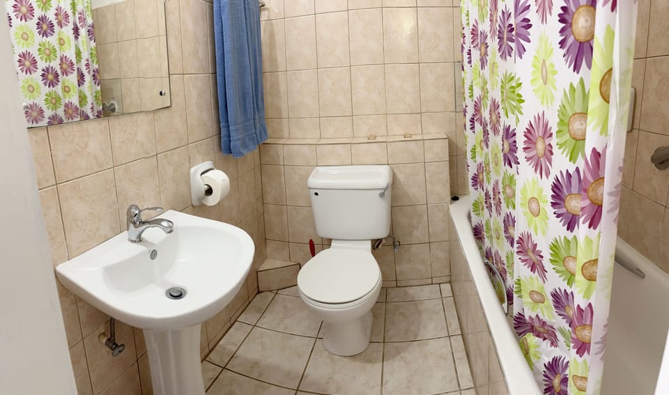 Basic Double Room, 2 Double Beds, Non Smoking, Hill View | Bathroom | Rainfall showerhead, free toiletries, towels, soap