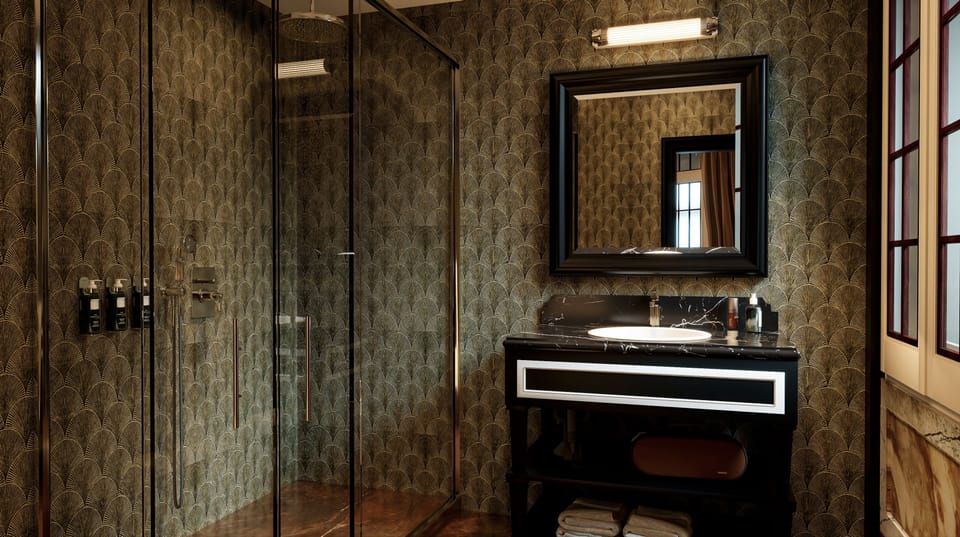 Studio Suite | Bathroom | Rainfall showerhead, hair dryer, bathrobes, slippers