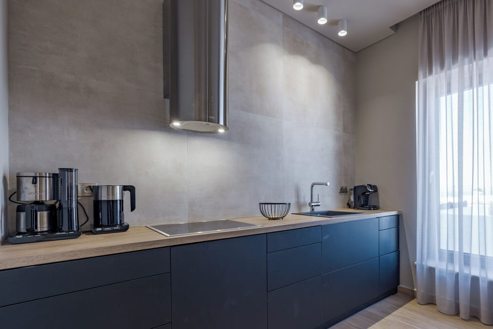 Deluxe Villa, Hot Tub, Sea View | Private kitchen | Stovetop, coffee/tea maker, cookware/dishes/utensils