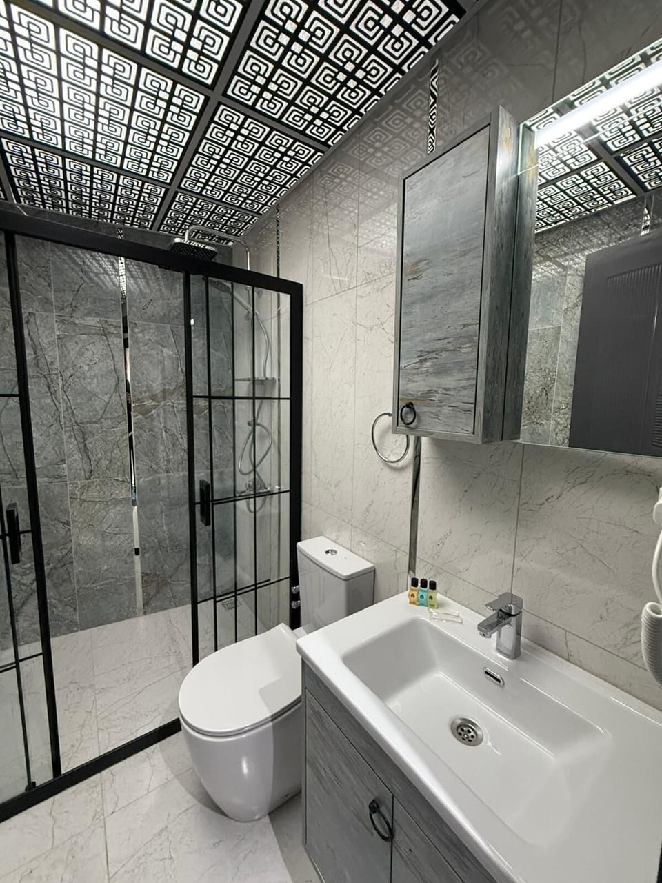 Business Room | Bathroom | Shower, rainfall showerhead, hair dryer, towels