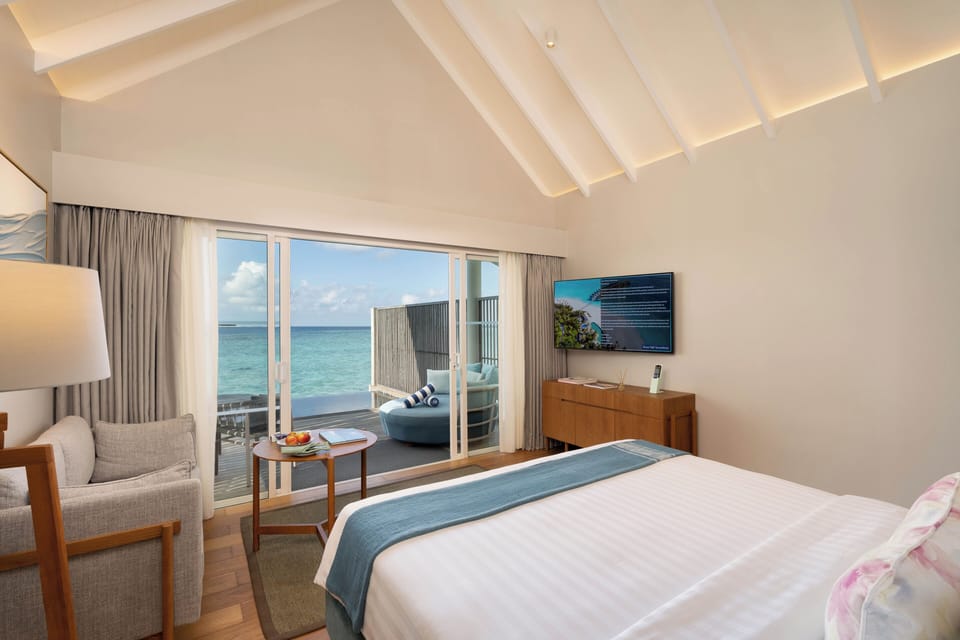 Water Villa with Pool | Egyptian cotton sheets, premium bedding, free minibar, in-room safe