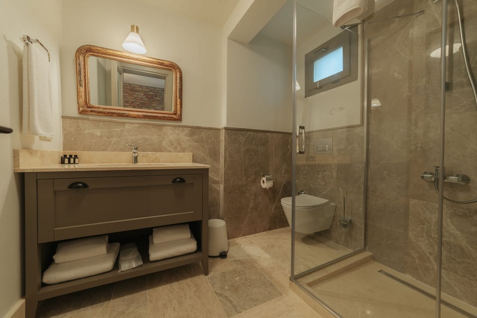 Classic Suite | Bathroom | Shower, hydromassage showerhead, free toiletries, hair dryer