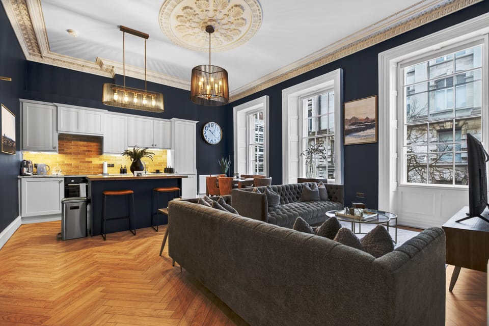 Luxury Apartment | Living area | 50-inch Smart TV with digital channels, TV