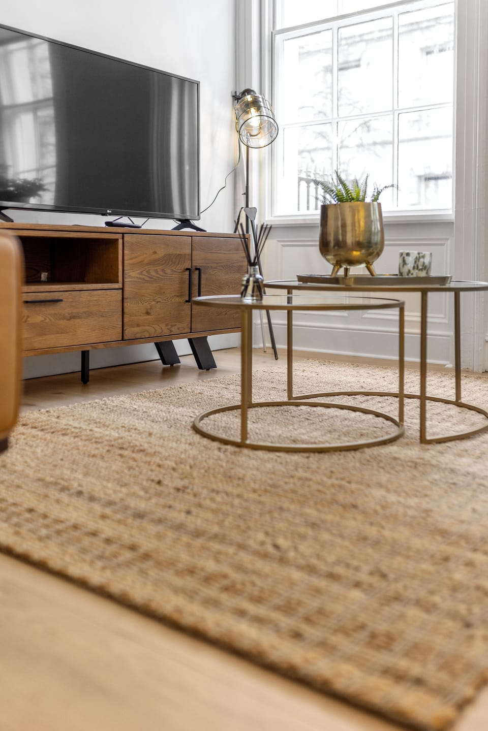 Luxury Apartment | Living area | 50-inch Smart TV with digital channels, TV