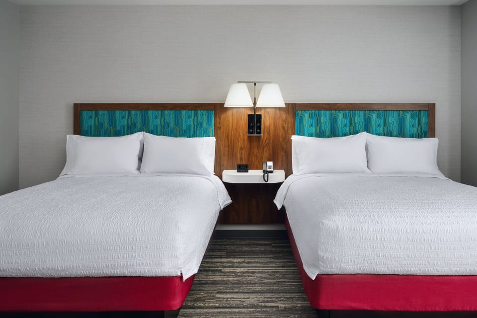 Room, 2 Queen Beds | Desk, blackout drapes, iron/ironing board, bed sheets