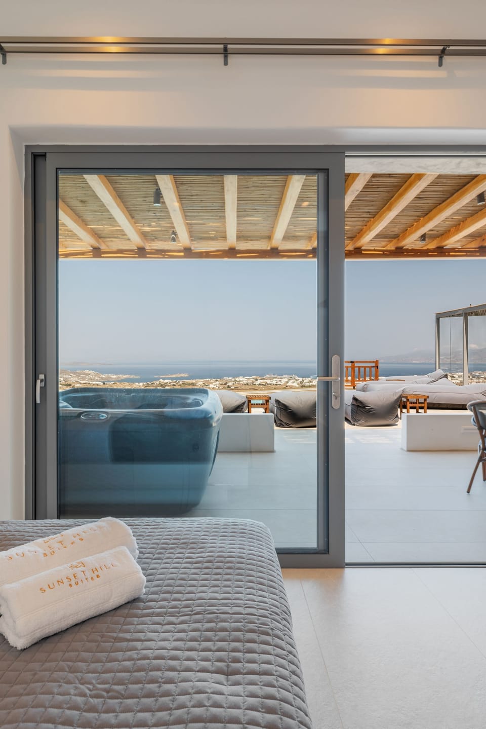 Superior Suite with sea and pool view & outdoor hot tub | Terrace/patio