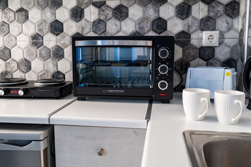 Apartment | Private kitchen | Fridge, microwave, oven, stovetop