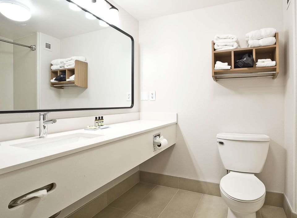 Free toiletries, hair dryer, towels