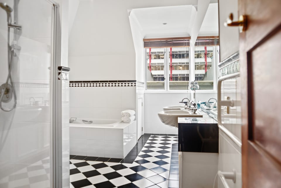 Deluxe Double Room | Bathroom | Separate tub and shower, hair dryer, towels