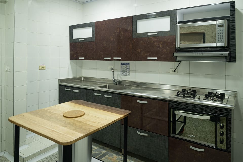 Shared fridge, microwave