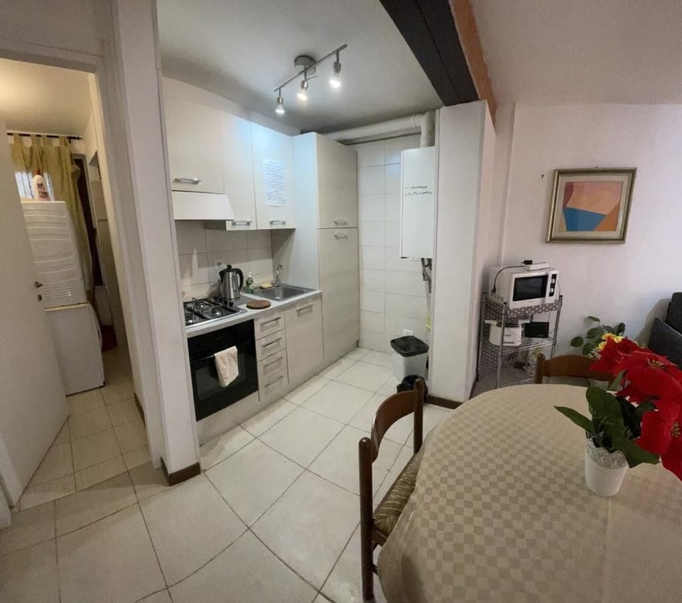 Full-size fridge, microwave, stovetop, electric kettle