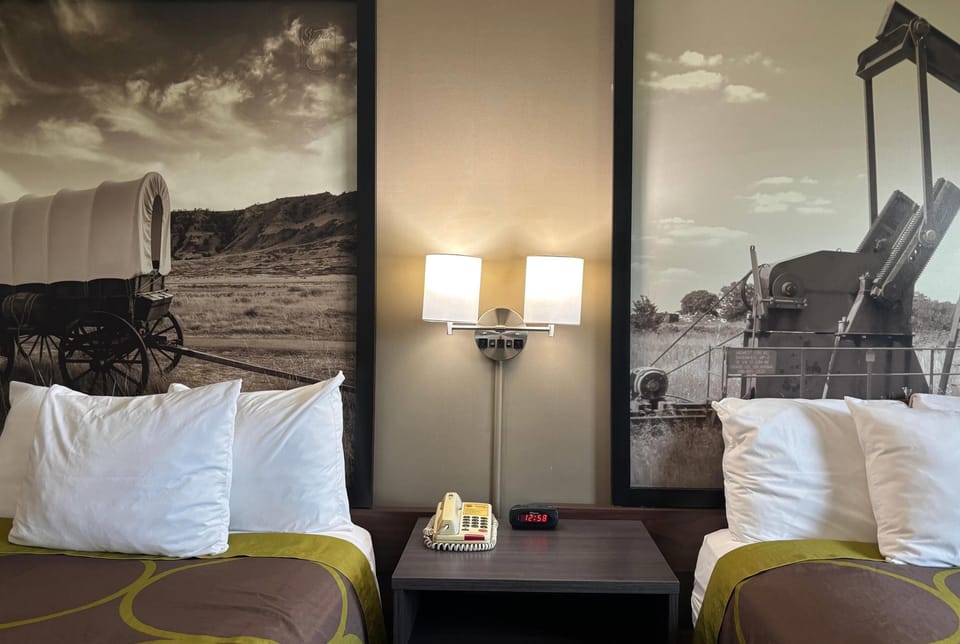 Double Room, 2 Double Beds | Desk, blackout drapes, iron/ironing board, free cribs/infant beds