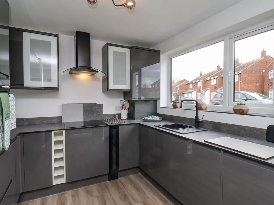 Fridge, dishwasher, electric kettle, toaster