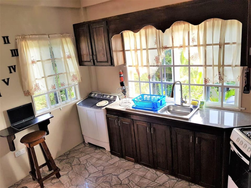 Apartment | Private kitchen | Fridge, microwave, oven, stovetop