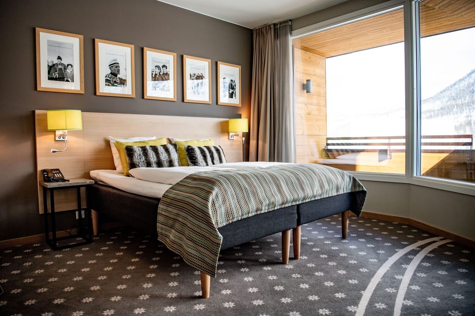 Premium bedding, pillowtop beds, desk, laptop workspace